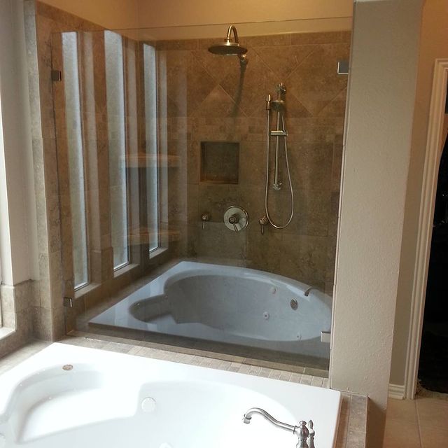 After the Picture of the tub surround and walk-in shower