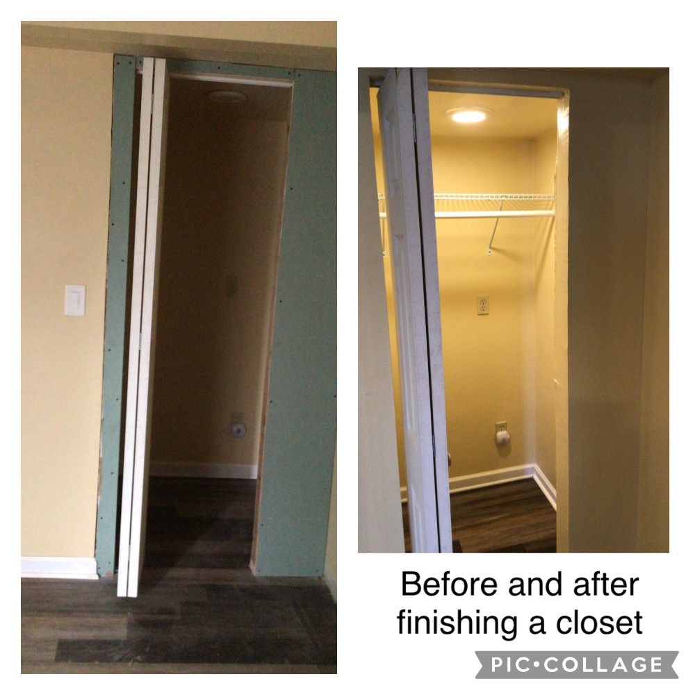 Finishing a closet