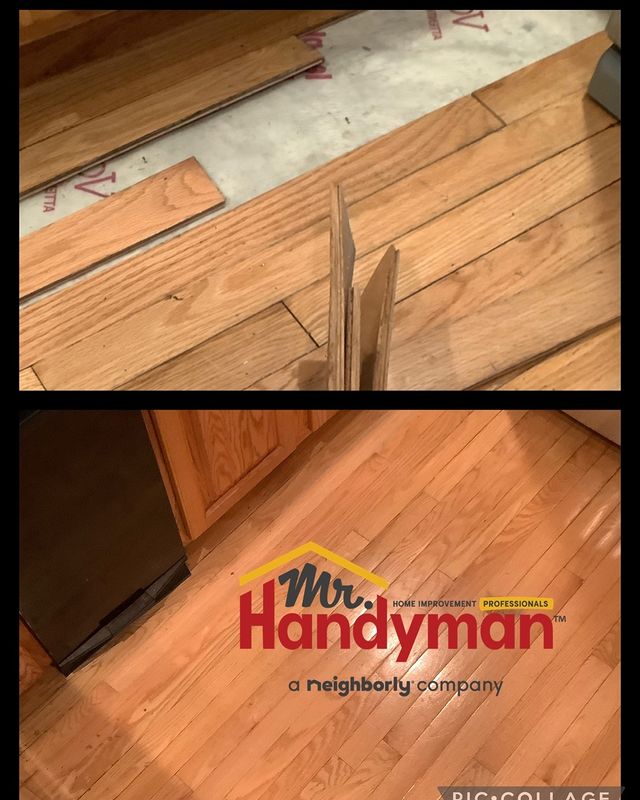 Before and after wood flooring repair