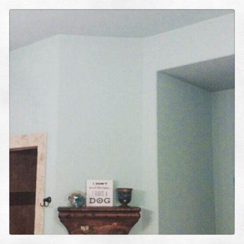 Before picture of crown molding job