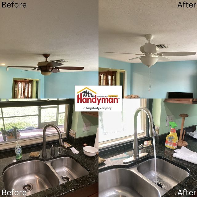 A new fan and a new kitchen faucet
