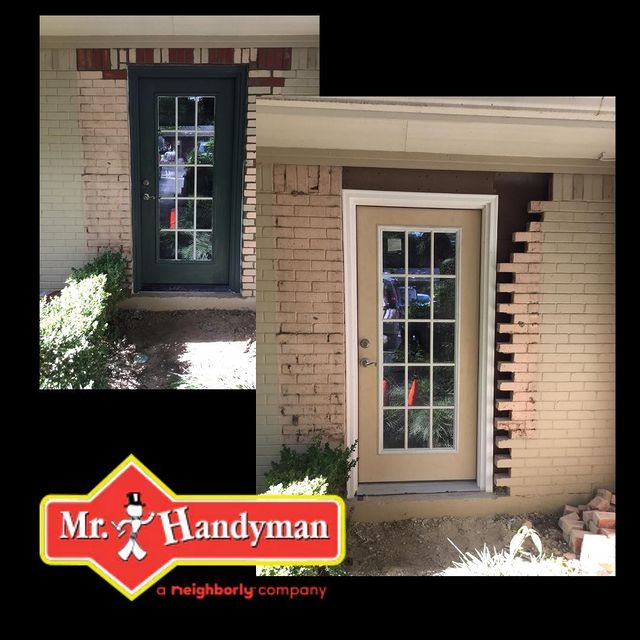 Brick replacement & door painting - Plano