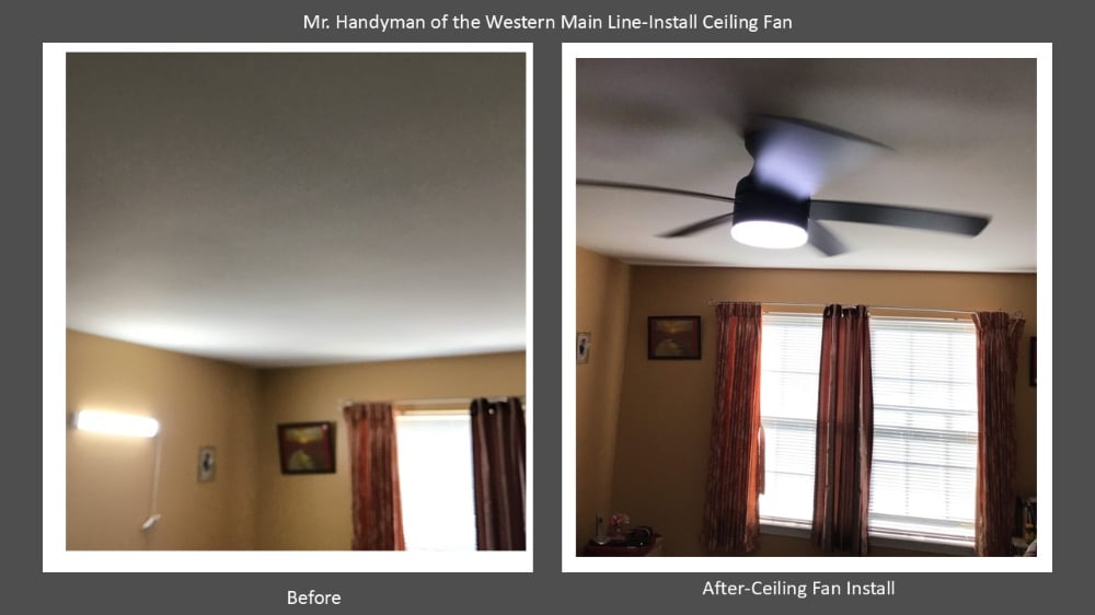 Ceiling Fan Wiring and install Landenburg, Pa Chester County