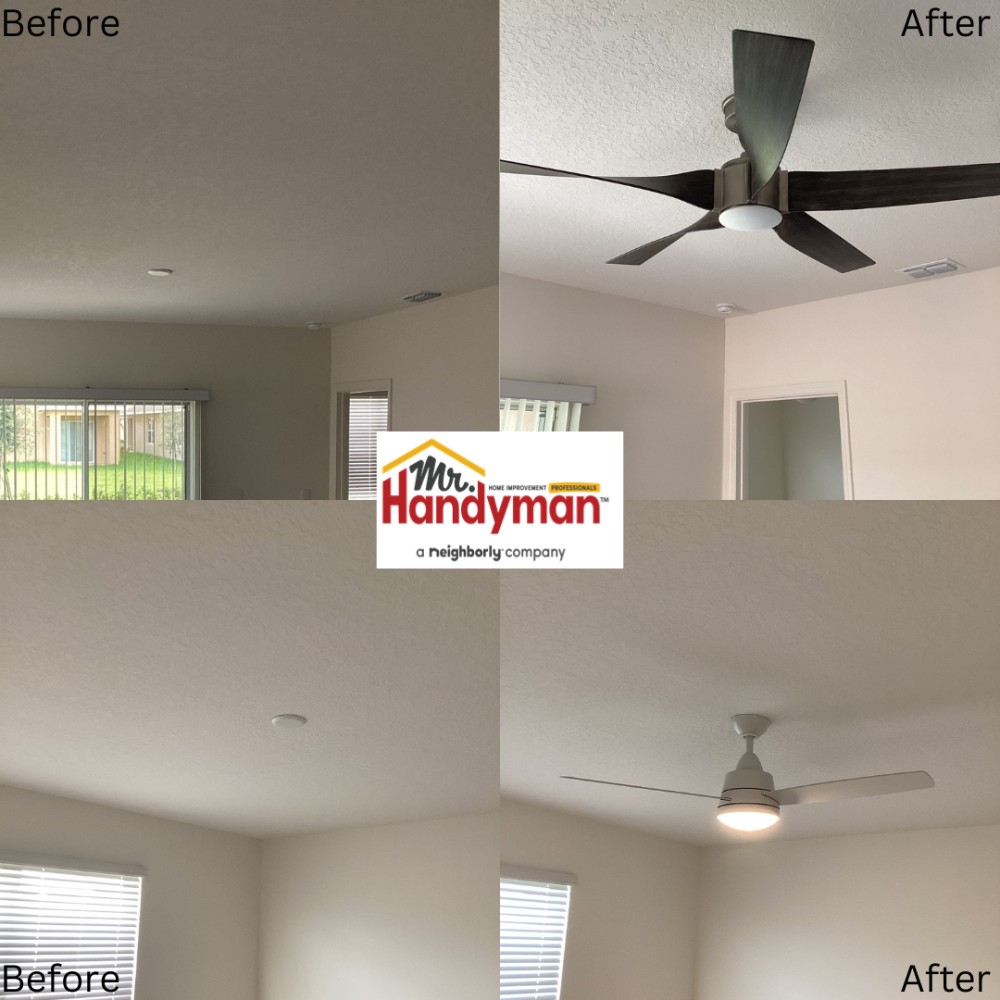 Ceiling fan install.