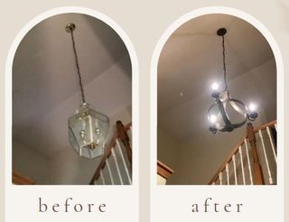 Chandelier light fixture replacement in Olathe