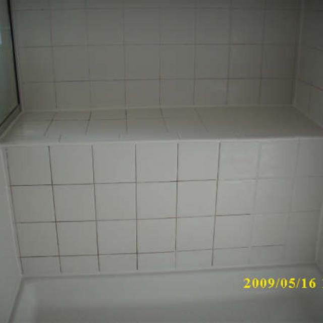 Picture of a home shower bathroom tile after cleaning