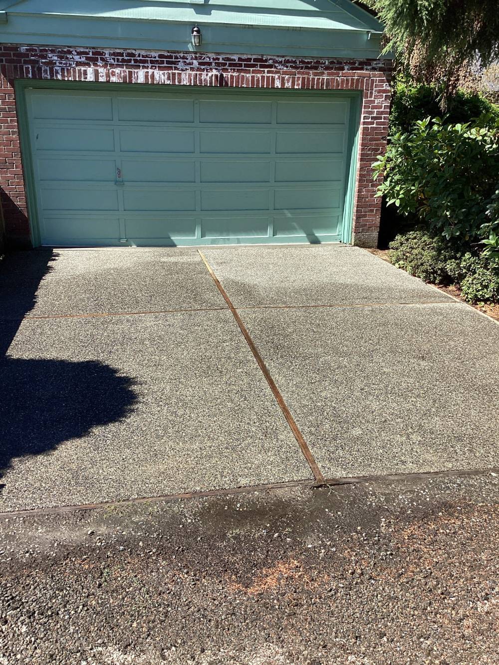 power washed driveway