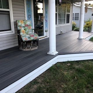 Composite decking on front porch