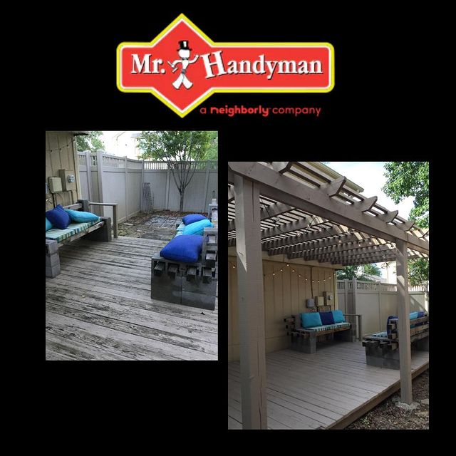 Deck painted and stained