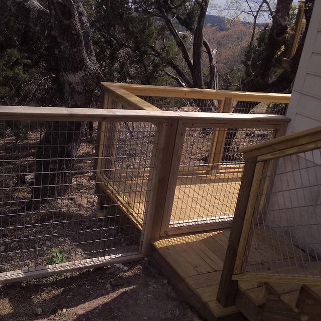 Outdoor wooden deck.