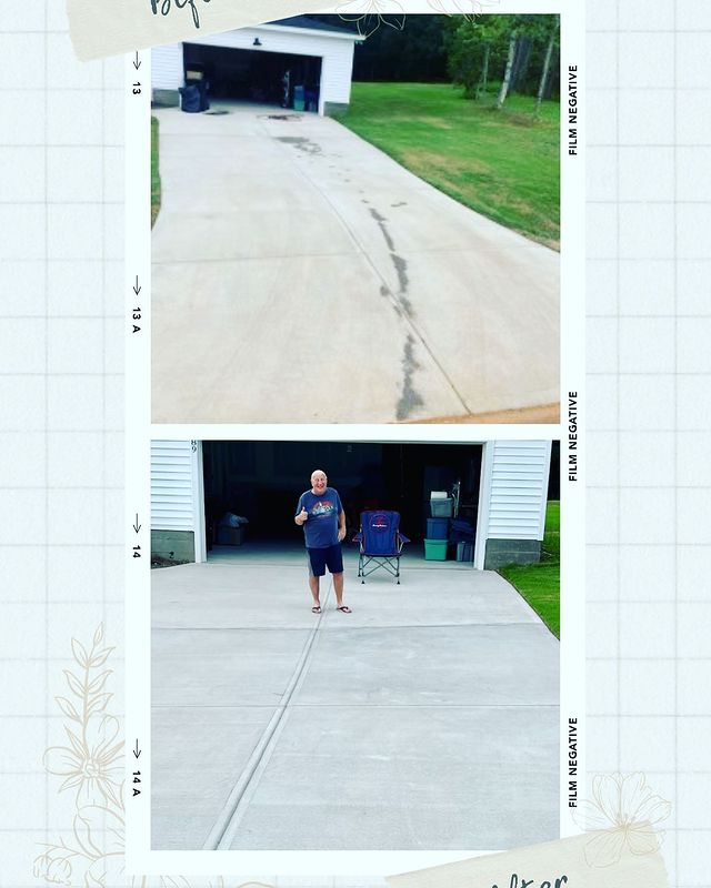 Driveway before and after.