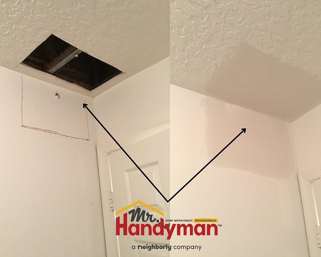 Ceiling drywall repaired
