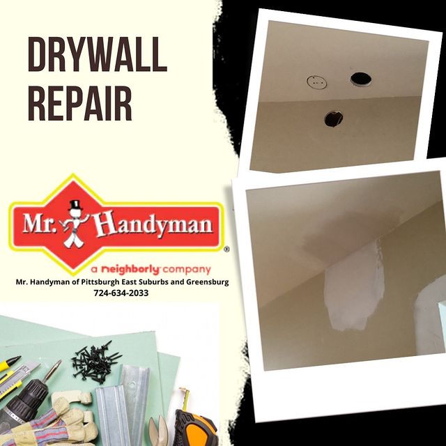 Before and after drywall repair