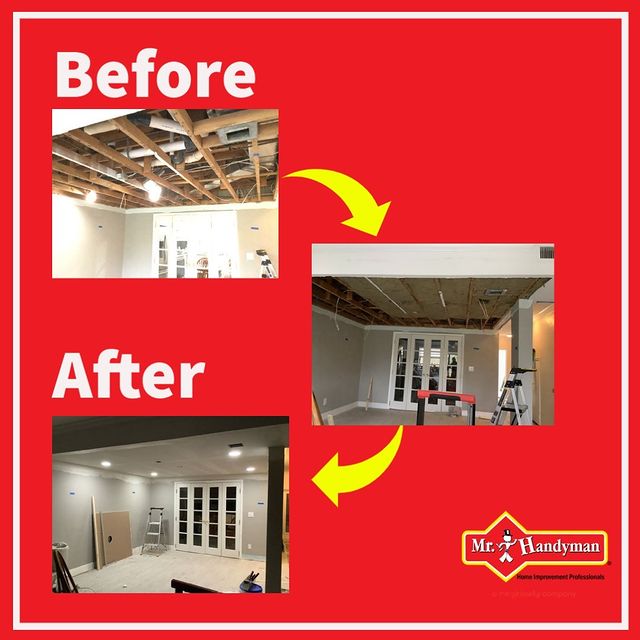 Ceiling and drywall restoration.