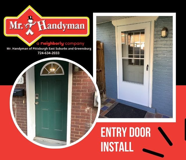 Before and after of entry door replacement