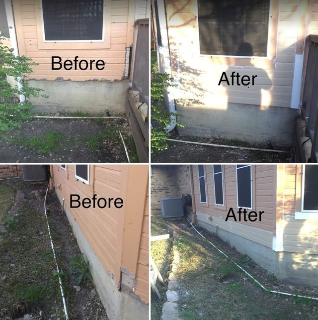 Exterior paint before and after.