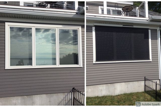 Exterior sun shade install