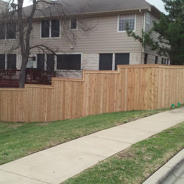 Long wooden fence.