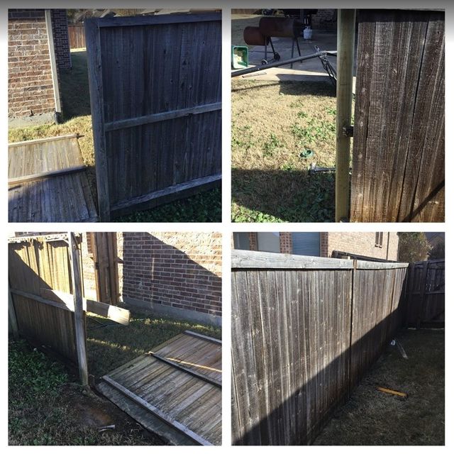 Wooden fencing repair.