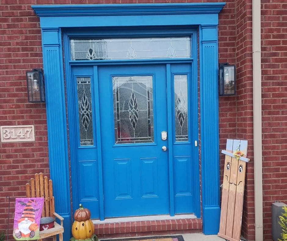 Fresh paint on front door