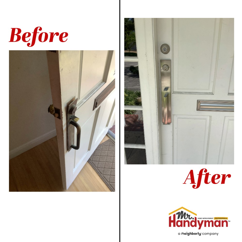 Front door handle install in Coconut Grove