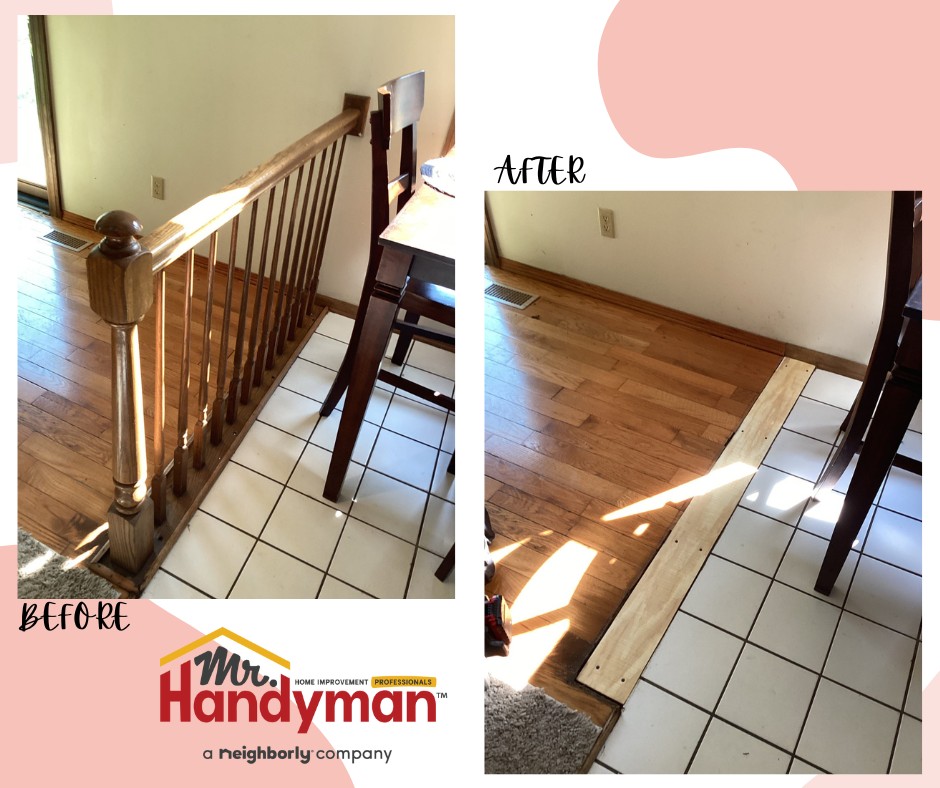 Half railing removed