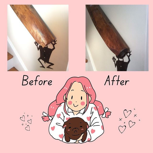 repair of a handrail before and after