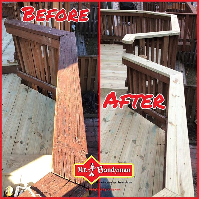 Deck rail before and after