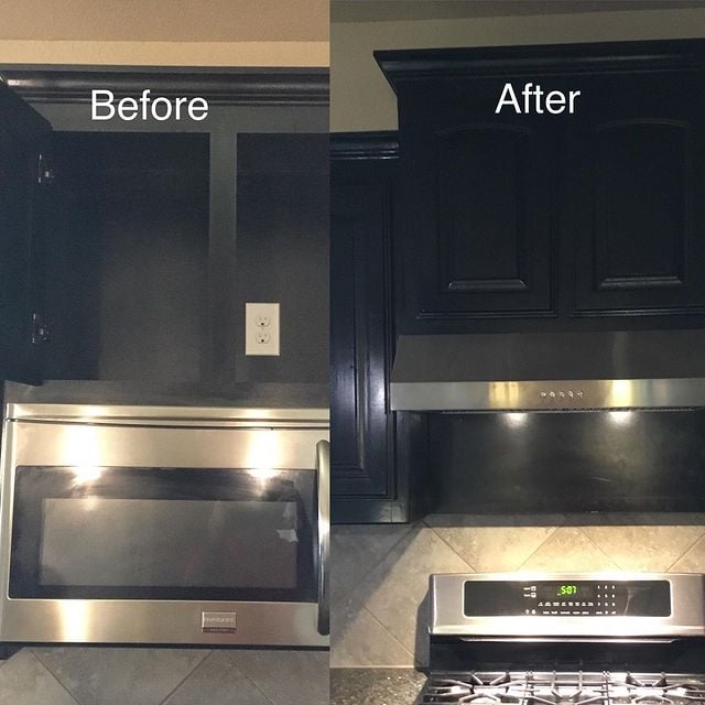 Vent hood in kitchen