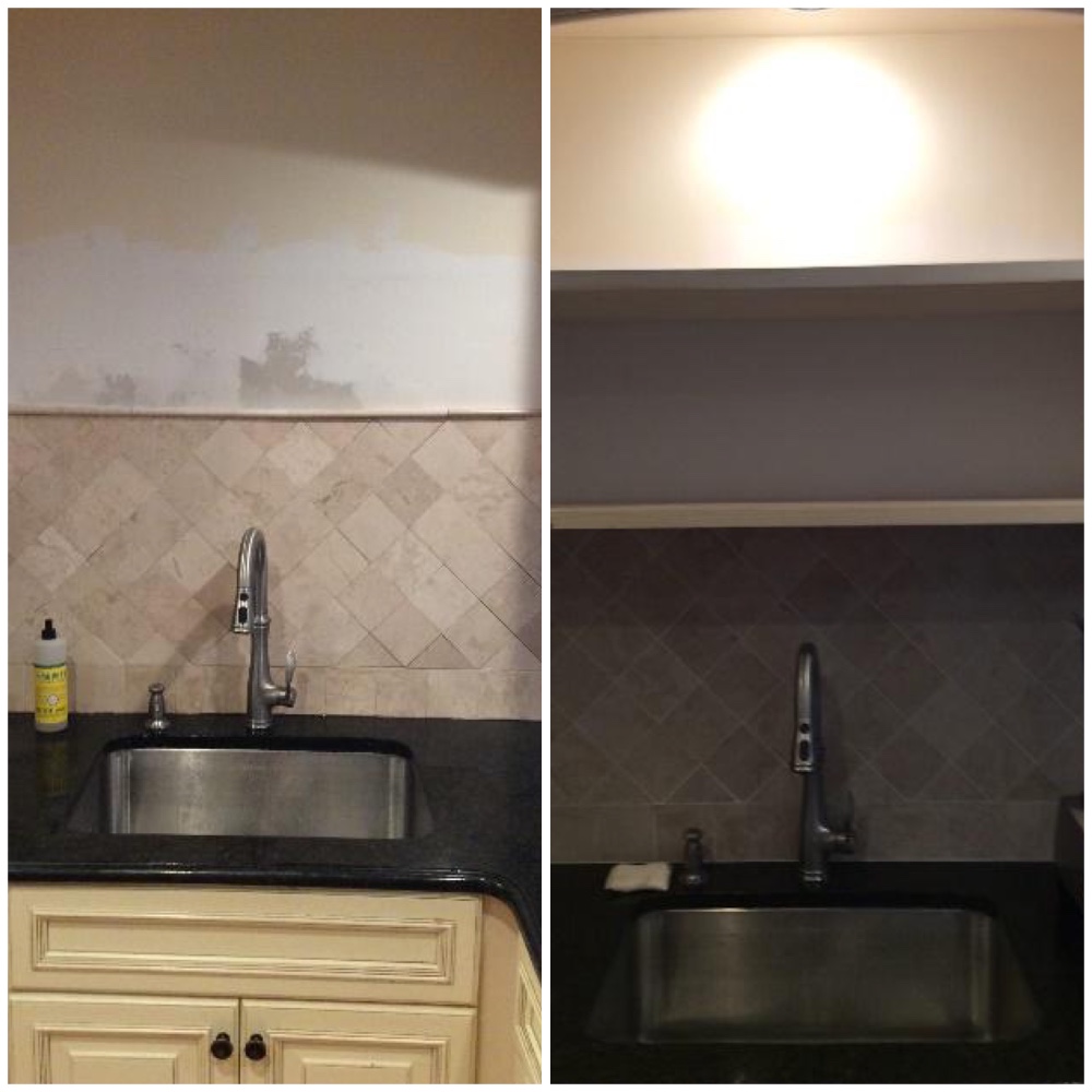 Install shelves above kitchen sink in Westport
