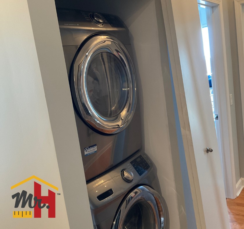 Install stackable washer & dryer