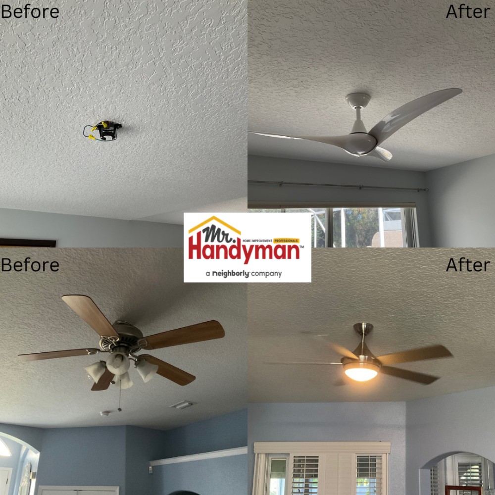 Installed new ceiling fans.