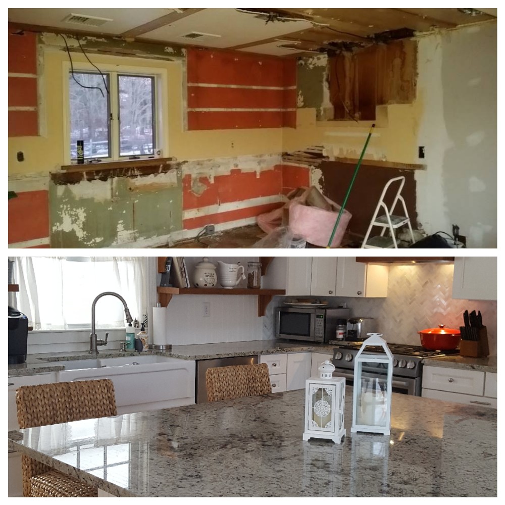 Kitchen before and after