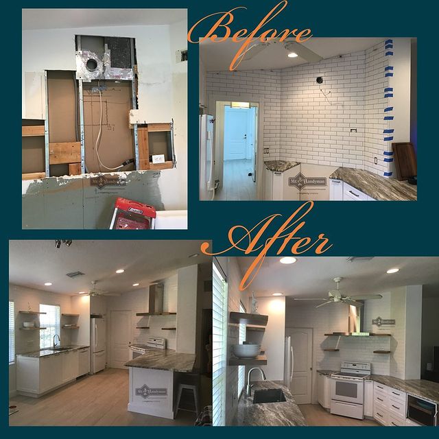 Kitchen remodel before and after.