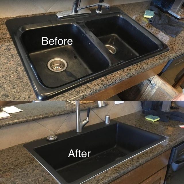 Black kitchen sink replacement.