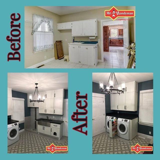 Laundry room before and after