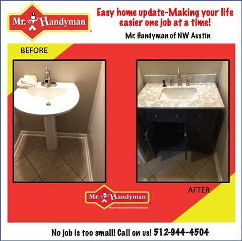 Before and after bathroom vanity