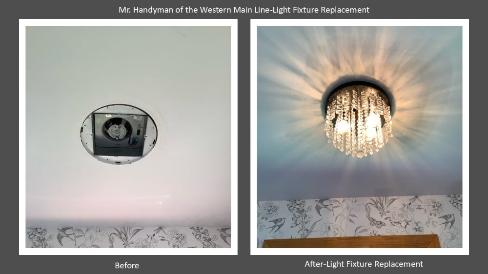 Light Fixture Replacement Phoenixville, Pa Chester County