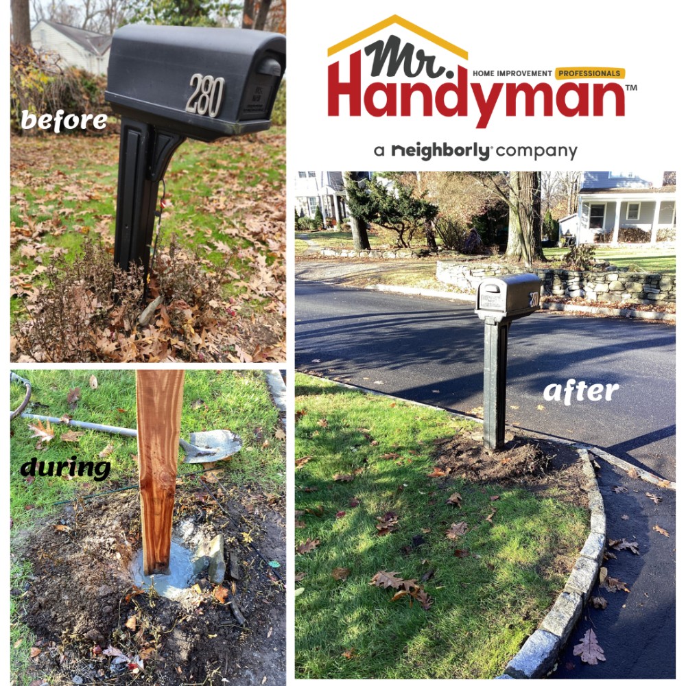Supporting Post-mount Mailbox with Concrete