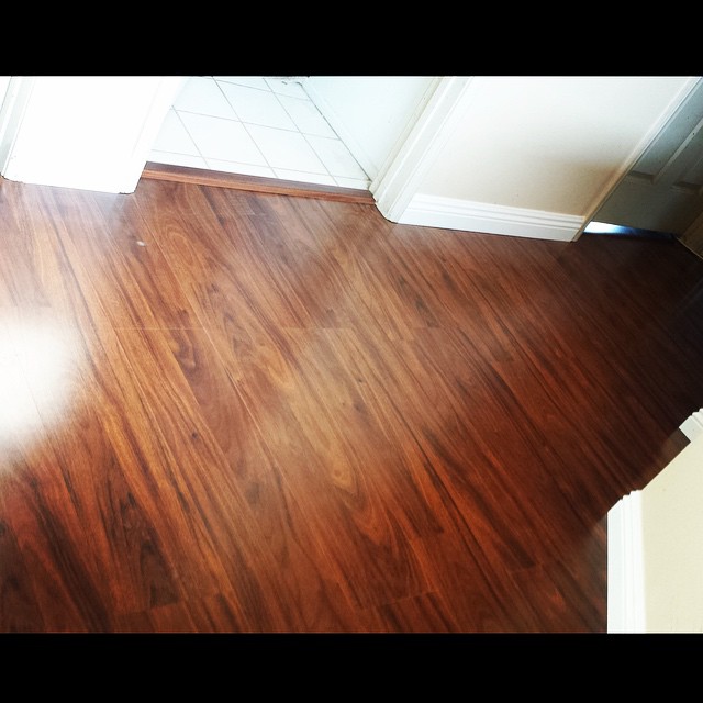 Medium Dark Wood Floors.