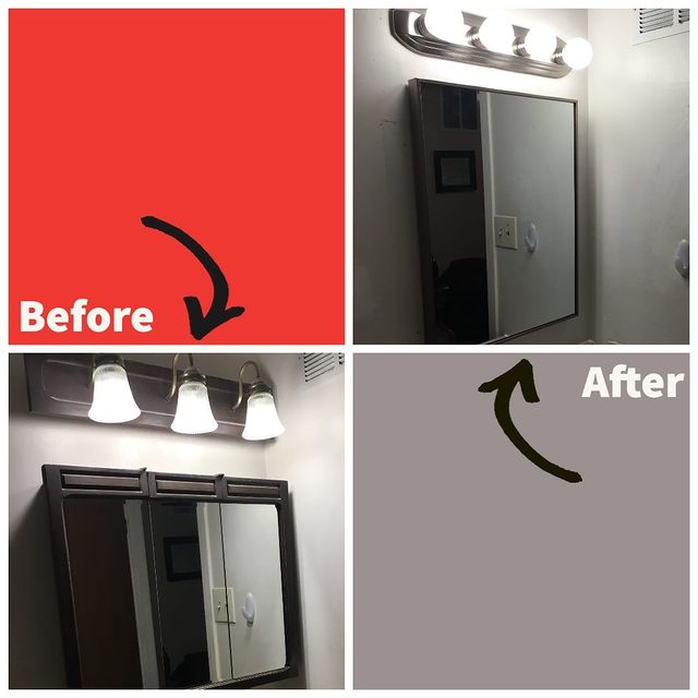 Mirror and Light Fixture Replacement.