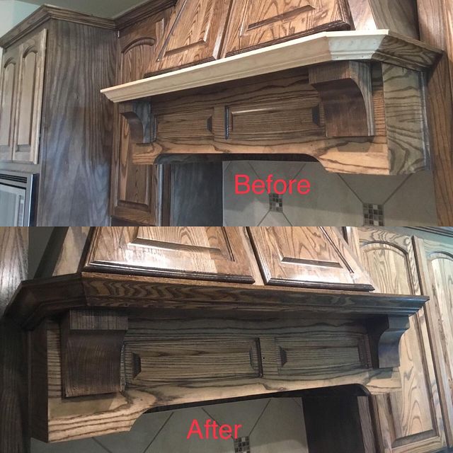 wood stain on kitchen cabinets