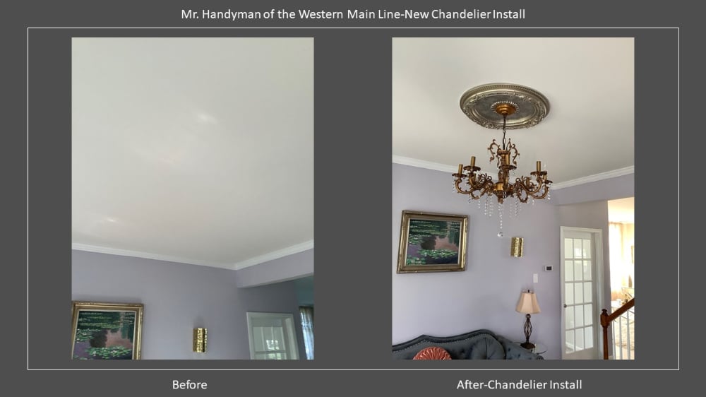 New Chandelier Install Devon, Pa Chester County