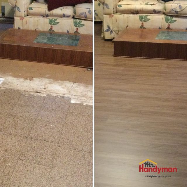 Before and after of new flooring