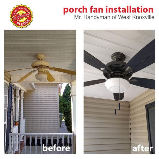 Before and after outdoor fan replacement