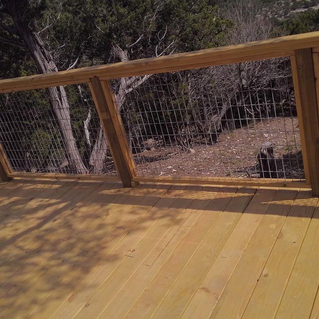 Outdoor wooden deck project.