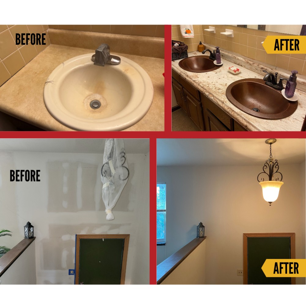 Paint and vanity top/sink/faucet replacement