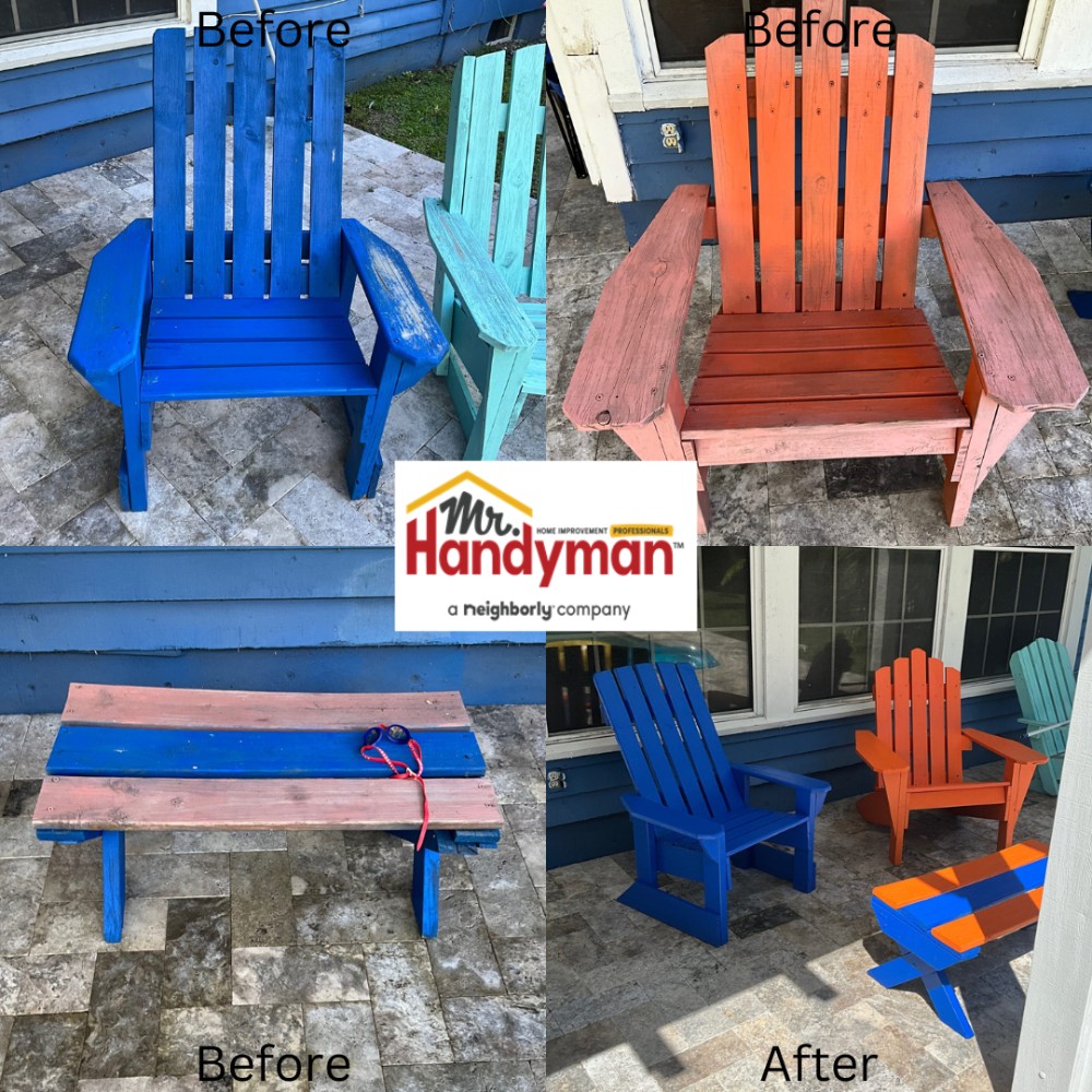 Painted patio furniture.