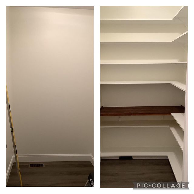 Before and after pantry shelf installation, Greeneville TN