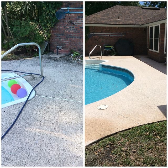 Pool deck for approaching summer season